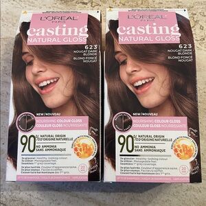 NEW 🆕 TWO L’Oreal Casting Natural Gloss Hair Color - 623 Nougat Dark Blonde